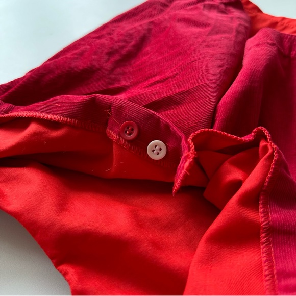 Bella Bliss | Red Corduroy Tartan/Plaid Pleated Dress - Picture 6 of 8